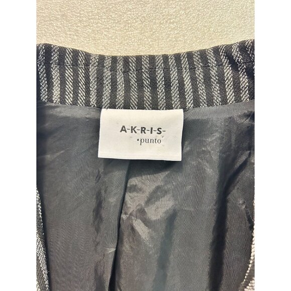 Akris Punto Black & White Striped Blazer Jacket US 12 Wool Viscose Blend - Picture 4 of 6